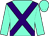 Aqua, purple cross sashes (Irie Thoroughbred Llc)