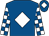 Royal blue, white diamond, checked sleeves, royal blue cap, white diamond (Thrills And Spills)