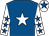 Royal blue, white star, white sleeves, royal blue stars, white cap, royal blue star (Shane Hourigan)