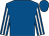 Royal blue, white striped sleeves (Lord Vestey)