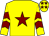 Yellow, maroon star, chevrons on sleeves, yellow cap, maroon stars (Osbaldeston/cure/knox Partnership)