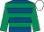 Royal blue, emerald green hoops and sleeves, white cap (The Up The Glens Partnership)