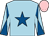 Light blue, royal blue star, diabolo on sleeves, pink cap (Mrs G R Mathers)