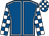 Royal blue, white seams, checked sleeves and cap (Mr Peter P Elliott & Partners)
