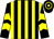 Black and yellow stripes, chevrons on sleeves, hooped cap (Mick Coulson & Colin Poore)