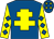 Royal blue, yellow cross of lorraine, yellow sleeves, royal blue diamonds, royal blue cap, yellow stars (Mr Ali Mortazavi & Ms Sirma Dogan)