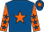 Royal blue, orange star, orange sleeves, royal blue stars, royal blue cap, orange star (Syson & Vaughan)