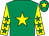 Emerald green, yellow star, yellow sleeves, emerald green stars, emerald green cap, yellow star (Kevin McHugh)