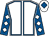 White, royal blue seams, royal blue sleeves, white diamonds, white cap, royal blue diamond (El Catorce)