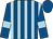 Royal blue and light blue stripes, royal blue sleeves, light blue armlets, royal blue cap (B J Painter)