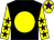 Black, yellow disc, yellow sleeves, black stars, yellow cap, purple star (Mr B Lapham)