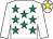 White, emerald green stars, white sleeves, white cap, yellow star (Rath-Eden Syndicate)