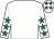 White, emerald green stars on sleeves, emerald green stars on cap (Thomas Anthony Kelly & Lesley-Anne Fox)