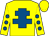 Yellow, royal blue cross of lorraine, yellow sleeves, royal blue spots (Mr Darren Coombes)