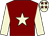 Maroon, beige star and sleeves, beige cap, maroon stars (Mr & Mrs R M Gorell)