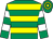 Emerald green, yellow hoops, emerald green and white hooped sleeves (John Farley And Gay Kelleway)