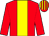 Red, yellow panel, striped cap (B Nolan)