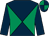 Emerald green & dark blue diabolo, dark blue sleeves, quartered cap (Mrs A M O'Shea)