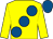 Yellow, large royal blue spots, royal blue cap (Ms Aasa Bergquist)