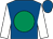 Royal blue, emerald green disc, white sleeves, royal blue cap (Becks Syndicate)