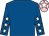 Royal blue, white stars on sleeves, pink cap, white star (Benjamin Curtin)