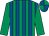 Emerald green & royal blue stripes, emerald green sleeves, quartered cap (Samuel Hanna)