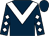 Dark blue, white chevron, diamonds on sleeves (Mme C Head & Partner)