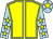 Yellow, light blue seams, light blue sleeves, yellow stars, light blue cap, yellow star (Satchell Moran Solicitors)