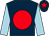 Dark blue, red disc, light blue sleeves, dark blue cap, red star (The Running In Rail Partnership)