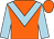 Orange, light blue chevron & sleeves, orange cap (Kevin Blake)