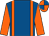 Royal blue, orange braces and sleeves, orange and royal blue quartered cap (Fourth Time Lucky)