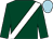 Dark green, white sash, dark green sleeves, pale blue cap (Mrs Jane Lovelace)