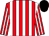 red and white stripes, black cap (Mr Norman Carter)