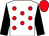 White, red dots, black sleeves, red cap (Live Oak Plantation)