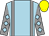Light blue, grey braces, grey sleeves, light blue diamonds, yellow cap (Annus Mirabilis Syndicate)