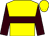 Yellow,brown hoop and slvs,yellow cap (B J Caffrey)