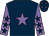 Dark blue, mauve star, mauve sleeves, dark blue stars, dark blue cap, mauve stars (Mr D Lees)