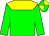 Green, yellow yoke, quartered cap (Executors Of Mrs Joan Tice)