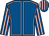 Royal blue, pink seams, striped sleeves and cap (Mr Paul C Garner)