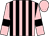 Pink and black stripes, pink sleeves, black armlets, pink cap (Bringloe & Clarke)
