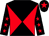 Black and red diabolo, black sleeves, red stars, black cap, red star (Kildonan Gold Racing)