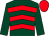 Dark green, red chevrons, dark green sleeves, red cap (Ebury Racing)