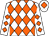White & orange diamonds, white cap, orange diamond (Martin Lanney)