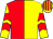 Yellow & red halved, red chevrons on sleeves, striped cap (Sunnyside Syndicate)