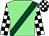 Light green, dark green sash, black & white check sleeves & cap (Yonkers Syndicate)