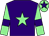 Purple, light green star, light green sleeves, purple armlets and star on light green cap (Miss Carol McColl)