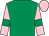 Emerald green, pink sleeves, emerald green armlets, pink cap (Orpen Horses Ltd)