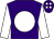 Purple, white disc, sleeves and spots on cap (Ms Carol Lacey)