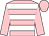 Pink, white hoops, pink sleeves and cap (Mrs M Ryan)