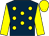 Dark blue, yellow spots, sleeves and cap (Mr P S Ryan)